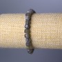 Bracelet with natural labradorite, faceted cube beads, 6 mm diameter, 18 cm length (stretch)
