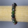 Zoisite Natural Stone Bracelet with Faceted Cube Beads, 9 mm Diameter, 18 cm Length (Stretch)