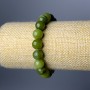 Jadeite Bracelet, Canadian natural stone, smooth beads, 10 mm diameter, 18 cm length (stretch)