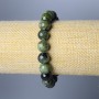 Bracelet with natural diopside, smooth beads, diameter 10.5 mm, length 18 cm (stretch)