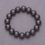 Synthetic Shungite Bracelet, Smooth Beads 12mm, Length 18cm (Elastic)