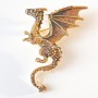 Dragon Brooch with Golden Enamel, 42×66 mm