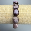 Charoite bracelet, natural stone, large rondelle beads, diameter 12x14 mm, length 18 cm +/- (stretch)