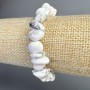 Bracelet with natural howlite, faceted beads, bead size 12×7 mm, length 18 cm (stretch)