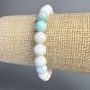 Hemimorphite bracelet natural stone smooth bead, diameter 8.5 mm, length 18 cm ± (stretch)