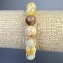 Bracelet with Yellow Opal, natural stone smooth beads, 10.5 mm diameter, 18 cm length (stretch)