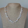 Blue Agate Necklace (Blue Chalcedony, Saphirine) Natural Stone Chips, diameter 9x3 mm, length 47 cm ±
