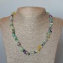 Fluorite necklace, natural stone, faceted beads, diameter 9x4 mm, length 48 cm ±