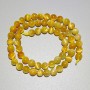 Yellow Cat's Eye Beads natural stone, smooth beads, 6.5 mm diameter, 38 cm length on a thread
