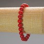 Natural Coral Bracelet with a smooth bead, 8 mm diameter, length 18 cm +/- (stretch)