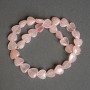 Pink Quartz Heart Beads, Natural Stone, 12x12x6 mm, 39 cm Length on Thread