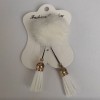 Clearance: White Mink Fur Brooch, 50 mm diameter, 10 cm length
