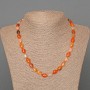 Carnelian Necklace with Oval Beads, Natural Stone, 8×10 mm, Length 48 cm