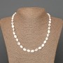 Kaholong Necklace, natural gemstone, oval, diameter 8x10 mm +/-, length 48 cm +/-