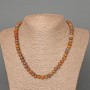 Necklace Picasso Jasper, natural stone, smooth rondel, diameter 8×5 mm, length 47 cm