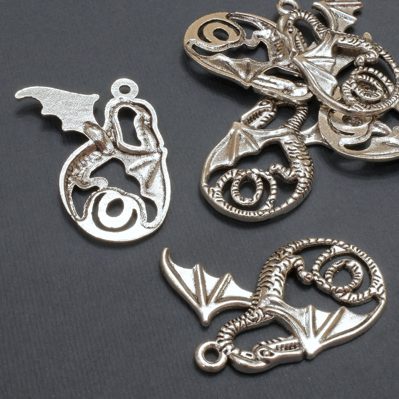 Dragon Pendant Hardware, diameter 24×36 mm ± packaging 20 g, 6 pcs