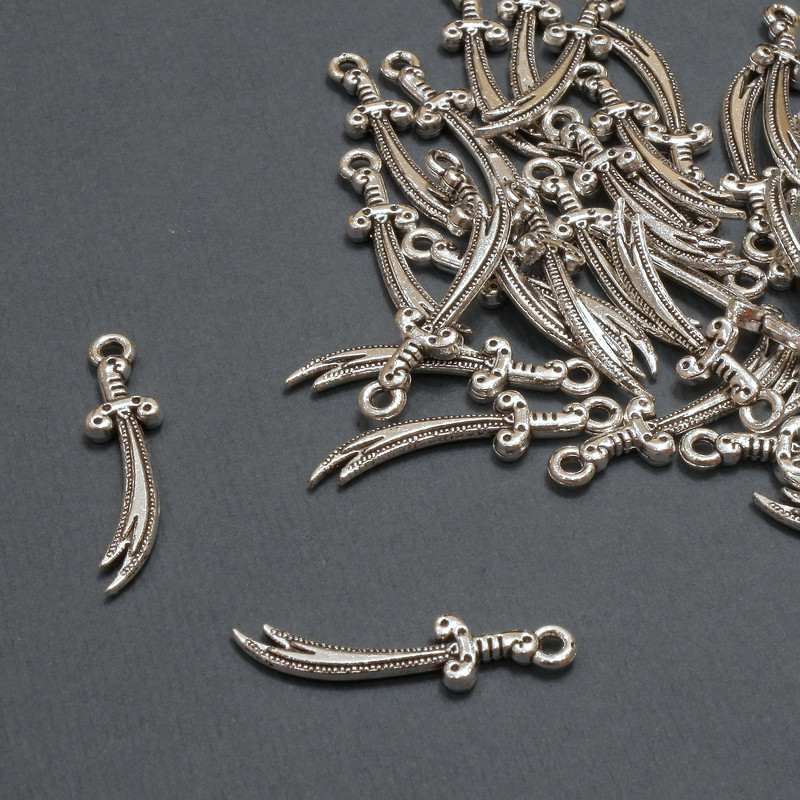 Sabre Pendant Findings, diameter 6×24, 5 mm +/- packaging 20 g 36 pcs. (+ -)