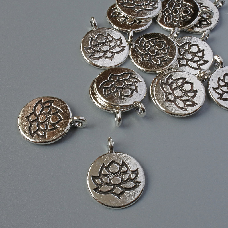 Lotus Pendant Findings, diameter 15×19 mm ± packaging 14 pcs ± 20 g