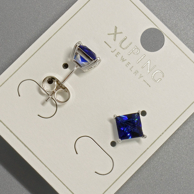 Xuping Stud Earrings with Blue Crystal