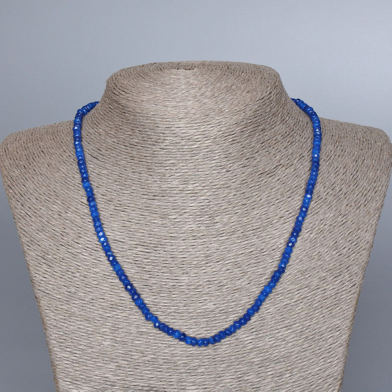 Apatite Necklace (synthetic) Faceted Rondelle Beads, 4x2.5 mm, 48 cm long ±