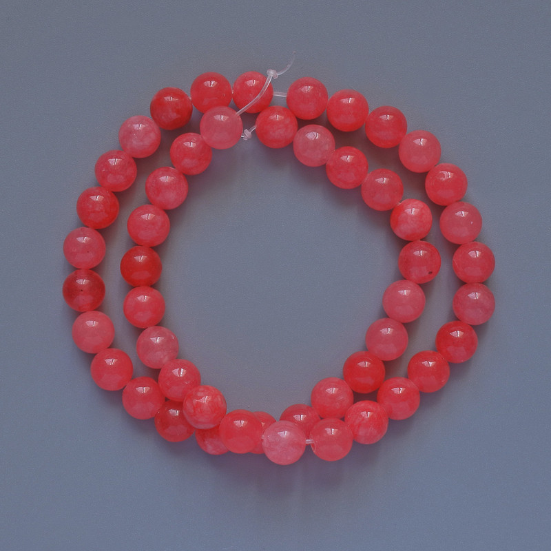 Tourmaline Beads (Synthetic) Smooth Round Beads, 8mm Diameter, 38cm Length, On Beading Thread