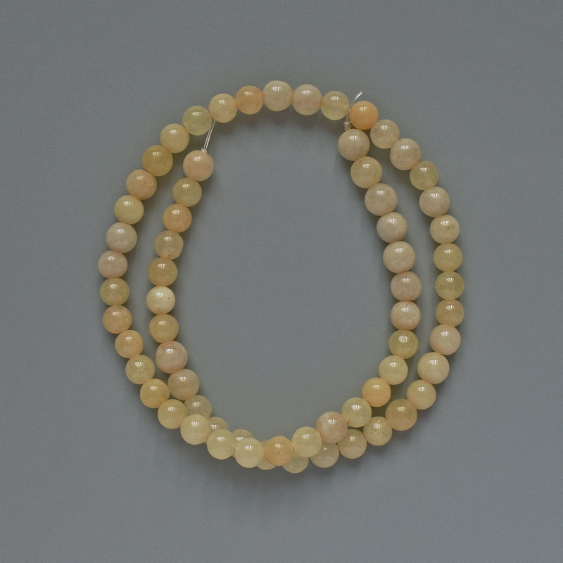 Citrine Beads (Synthetic), Smooth Round Beads, 6 mm Diameter, 37 cm Length on Thread