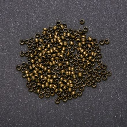 Crimp Beads, 3 mm diameter, Bronze-colored, 320 g