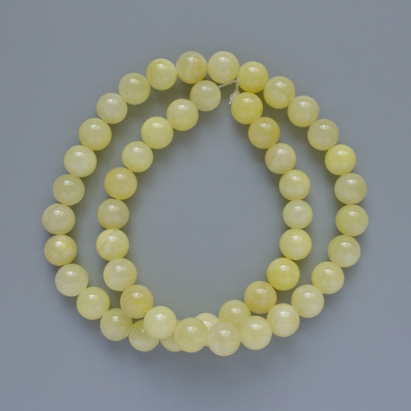 Citrine Beads (Synthetic Acrylic) Smooth Round Beads, Diameter 8.5 mm, Length 40 cm on thread