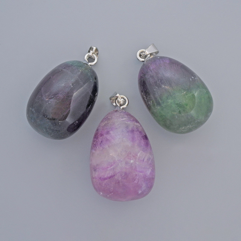 Natural fluorite pendant, diameter 27×18 mm