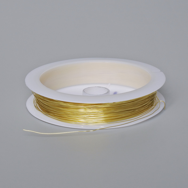 Lemon-colored jewelry wire, 0.3 mm diameter, 18 m spool