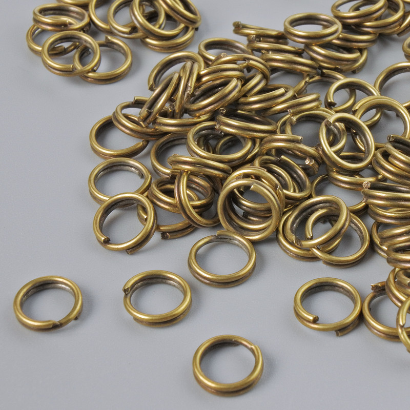 Jump ring, 6 mm diameter, bronze color, 20 g packaging