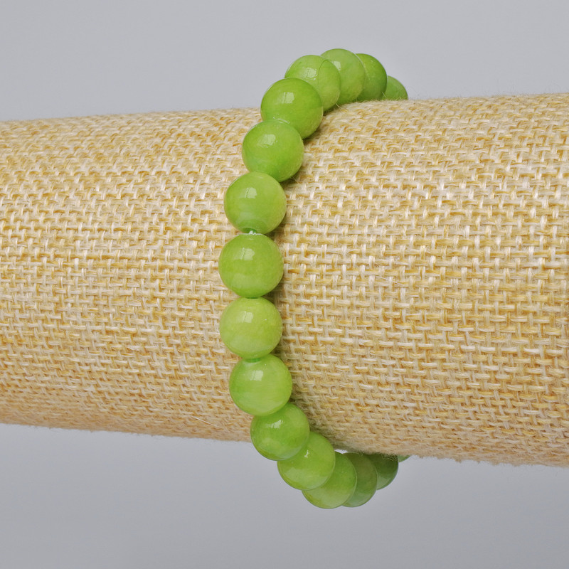 Onyx Bracelet (synthetic acrylic) Smooth beads, 8.5 mm diameter, 18 cm length (stretch)