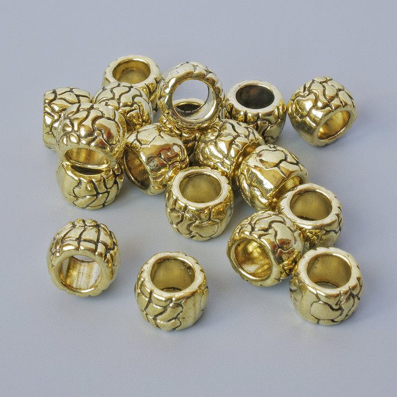 Bead insert findings, diameter 5.5×8 mm, hole diameter 4.5 mm, packaging 20 pcs ±, gold-tone metal color