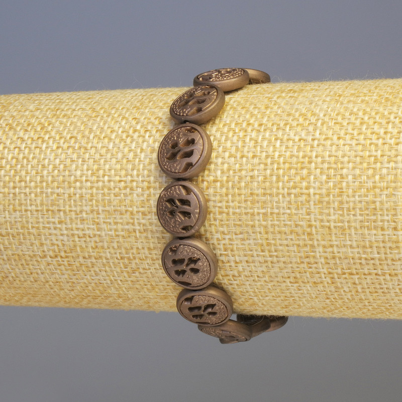 Bracelet Hematite Assorted Wood Multicolor Matte Green, Diameter 12x4mm+-, Length 18cm+- Stretch