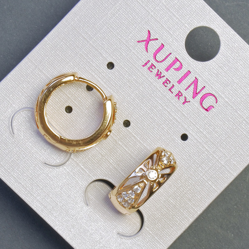 Xuping earrings 6x15 mm '18K gold plating' with white crystals