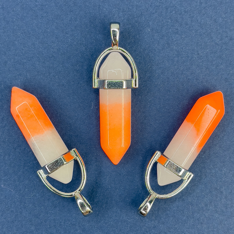 Tinted Quartz Hexagonal Pendant 40mm+