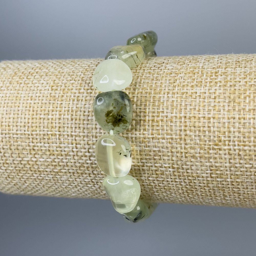 Prenite Bracelet, Faceted, Diameter 14×12 mm, Length 18 cm, Stretch