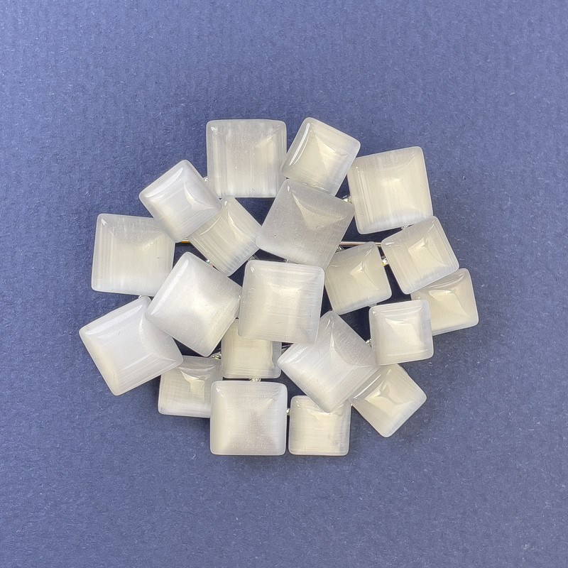 Брошка кулон Акцент Котяче Око сріблястий метал 44х49мм+