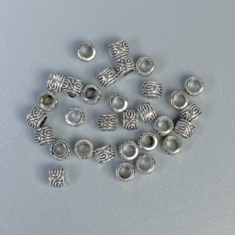 Bead insert, metal color: Silver, diameter 3×4 mm ± hole diameter ~2.5 mm, packaging 20 g (~150 pcs)