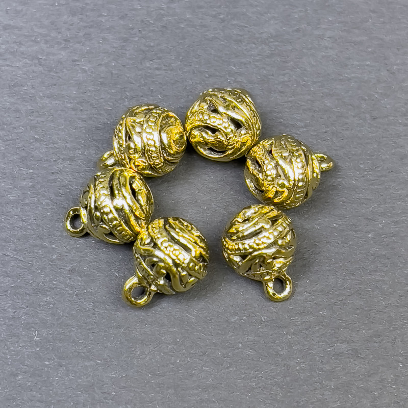 Jewelry findings - Pendant, gold-tone, 8x11 mm, +/- packaging 6 pcs