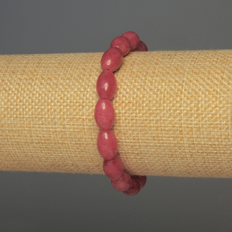 Tourmaline grain bead bracelet, bead diameter 12x8 mm, length 18 cm, stretch