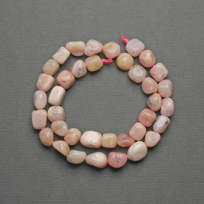 Pink Opal Galtivka Beads, 11×10 mm, on a thread, 40 cm long
