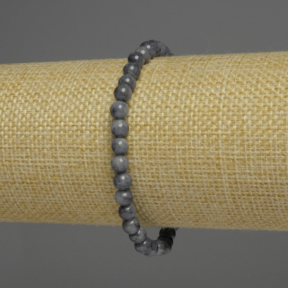 Браслет Сапфір гладка кулька, діаметр 7-8мм+- асорті розмірів, довжина 18см+- стрейч