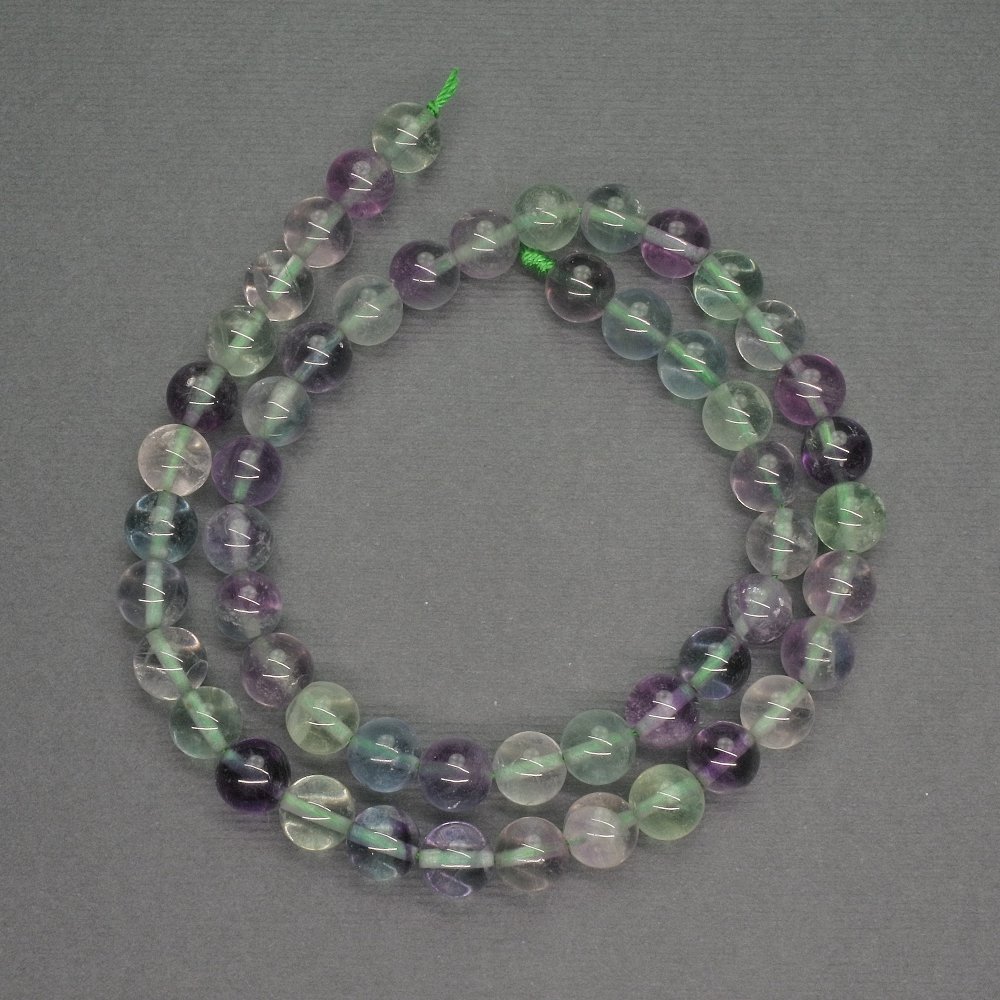 Natural fluorite beads - smooth round beads, 8 mm+-, length 39 cm+-