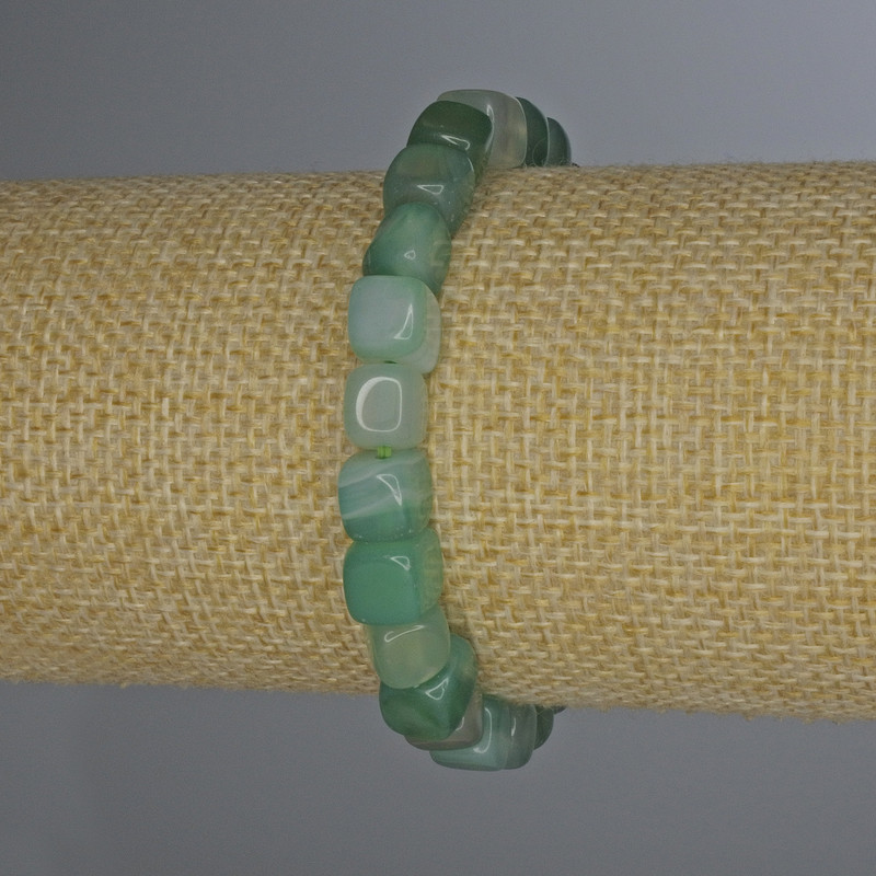 Браслет Агат кубик 7х7мм+-, довжина 18см+- стрейч