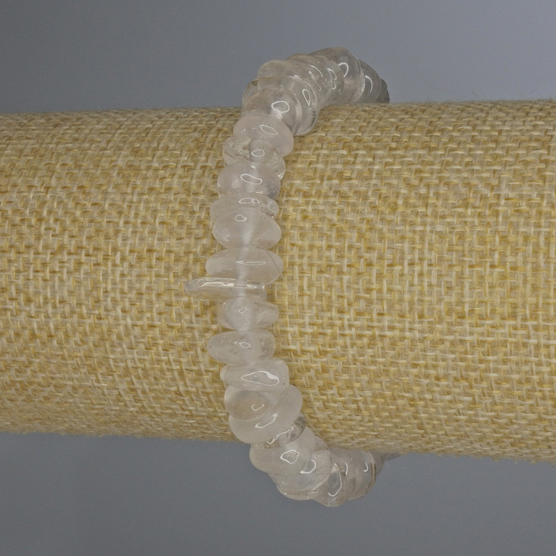 Elastic bracelet with faceted rock crystal beads, 8-14x4 mm, 18 cm long