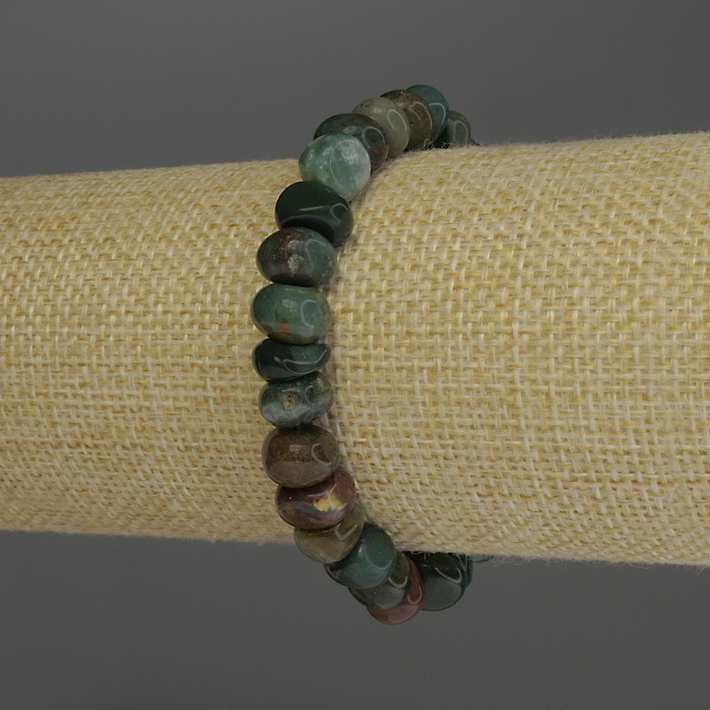 Jasper tumbled bracelet, 9×7 mm, 18 cm stretch