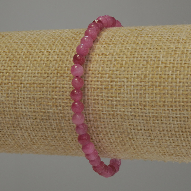 Tourmaline Bracelet with Smooth Beads, 4 mm Diameter, 18 cm Length, Stretch