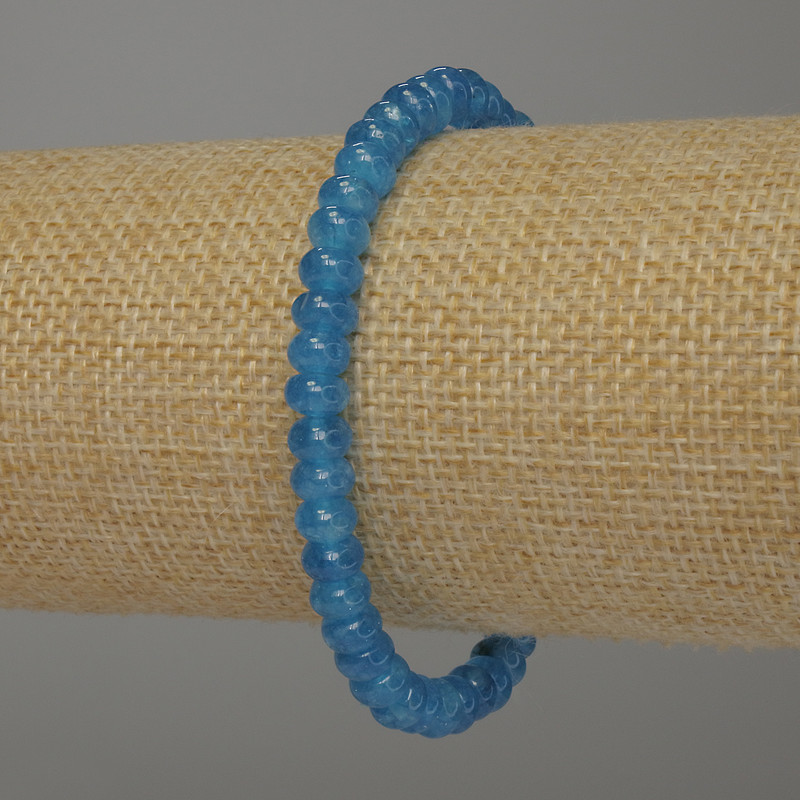 Apatite Rondelle Bracelet, 6x4 mm, 18 cm, stretch