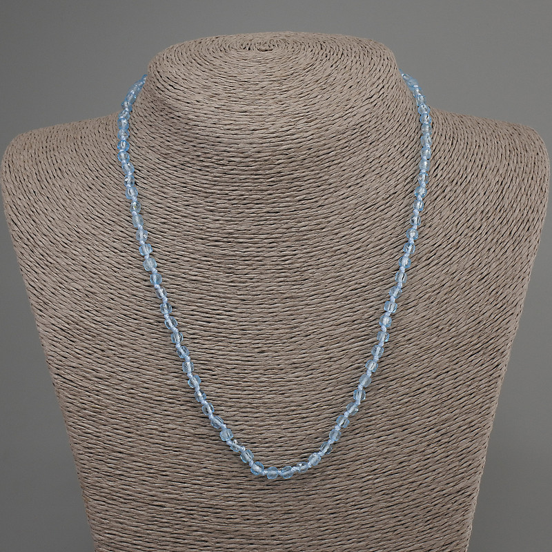 Necklace with natural topaz, faceted cube bead, 4x4 mm diameter, length approx. 50 mm, with clasp